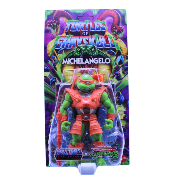 MOTU x TMNT: Turtles of Grayskull Actionfigur Michelangelo 14 cm (Reptile Wars) von Mattel